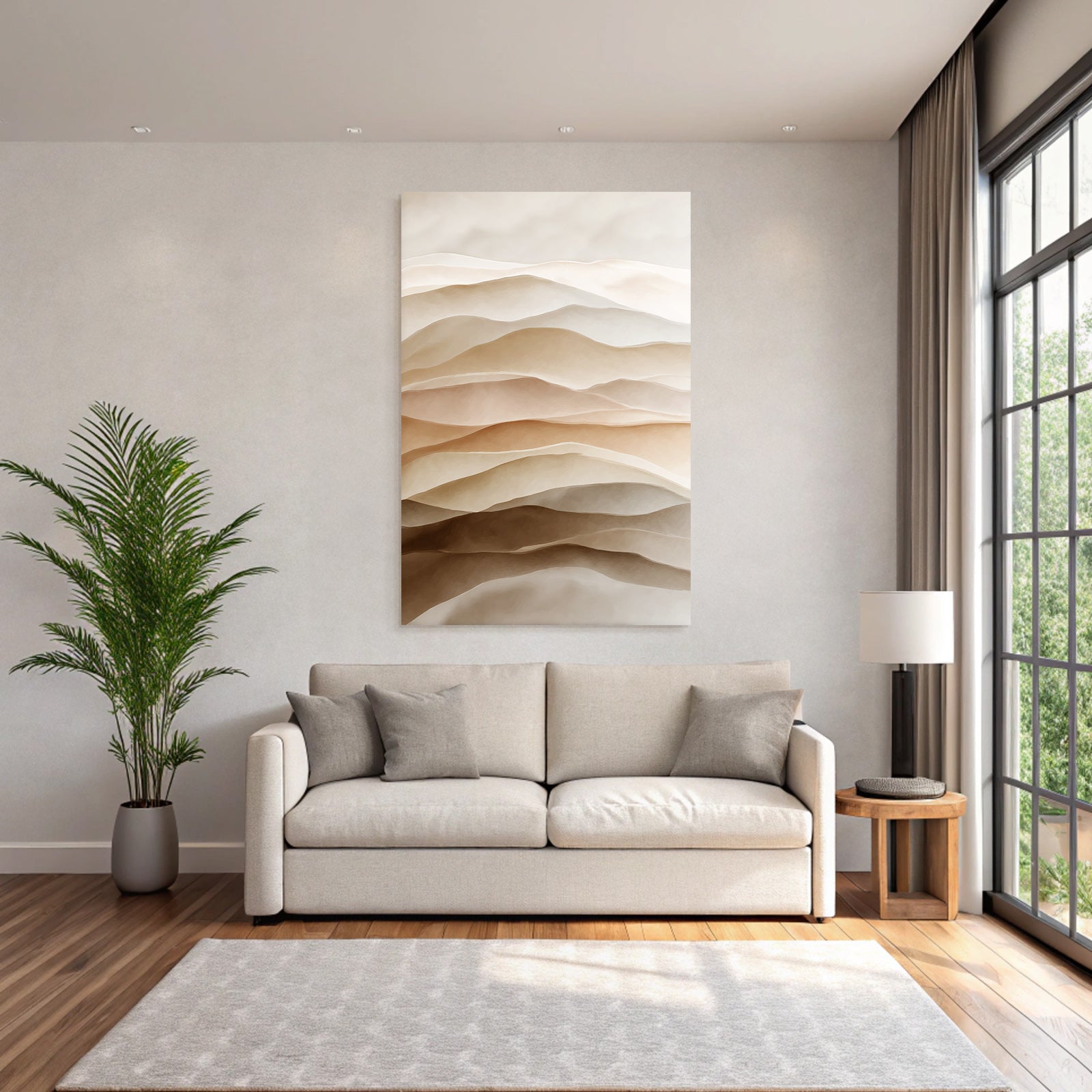 Schichten Wellen Beige Creme