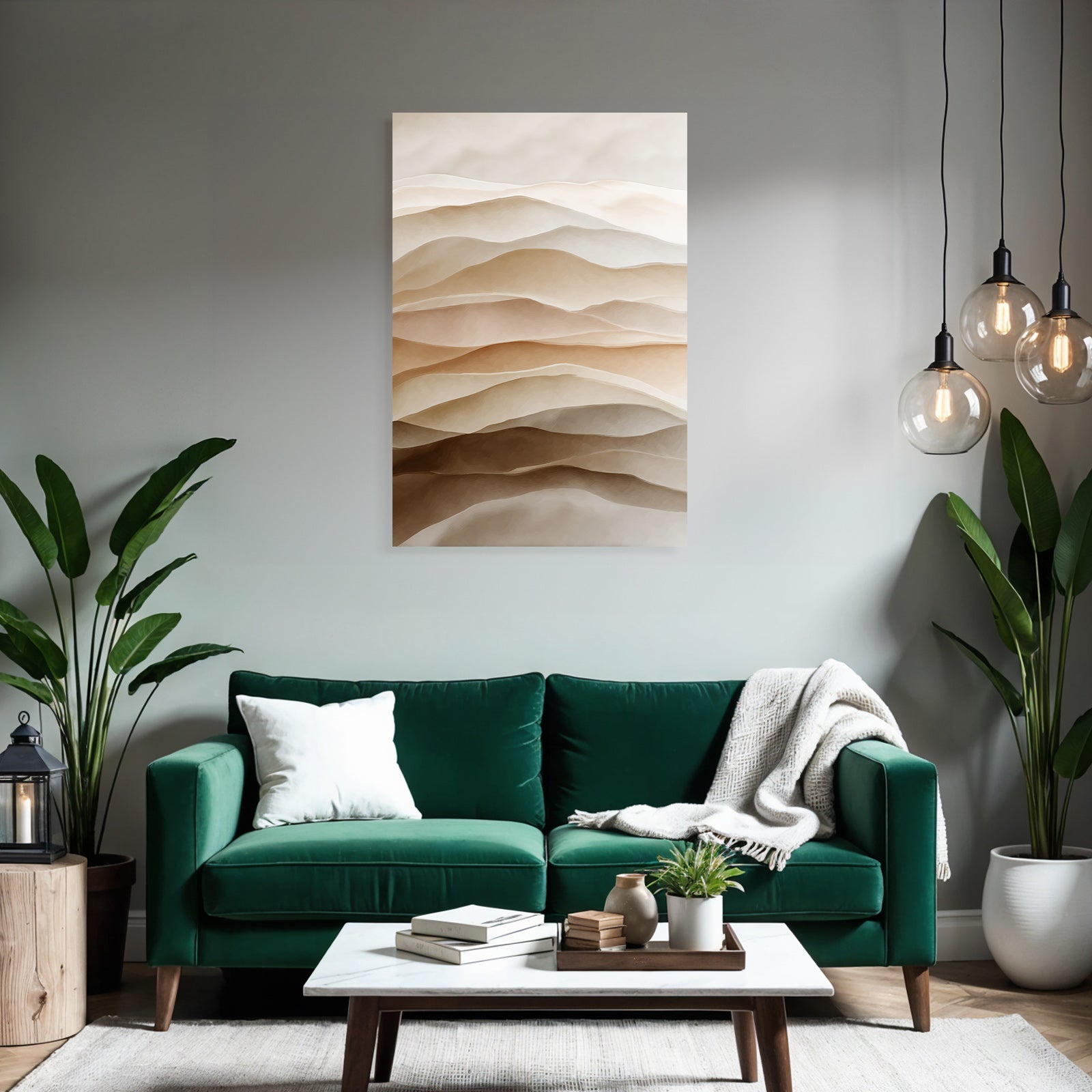 Schichten Wellen Beige Creme