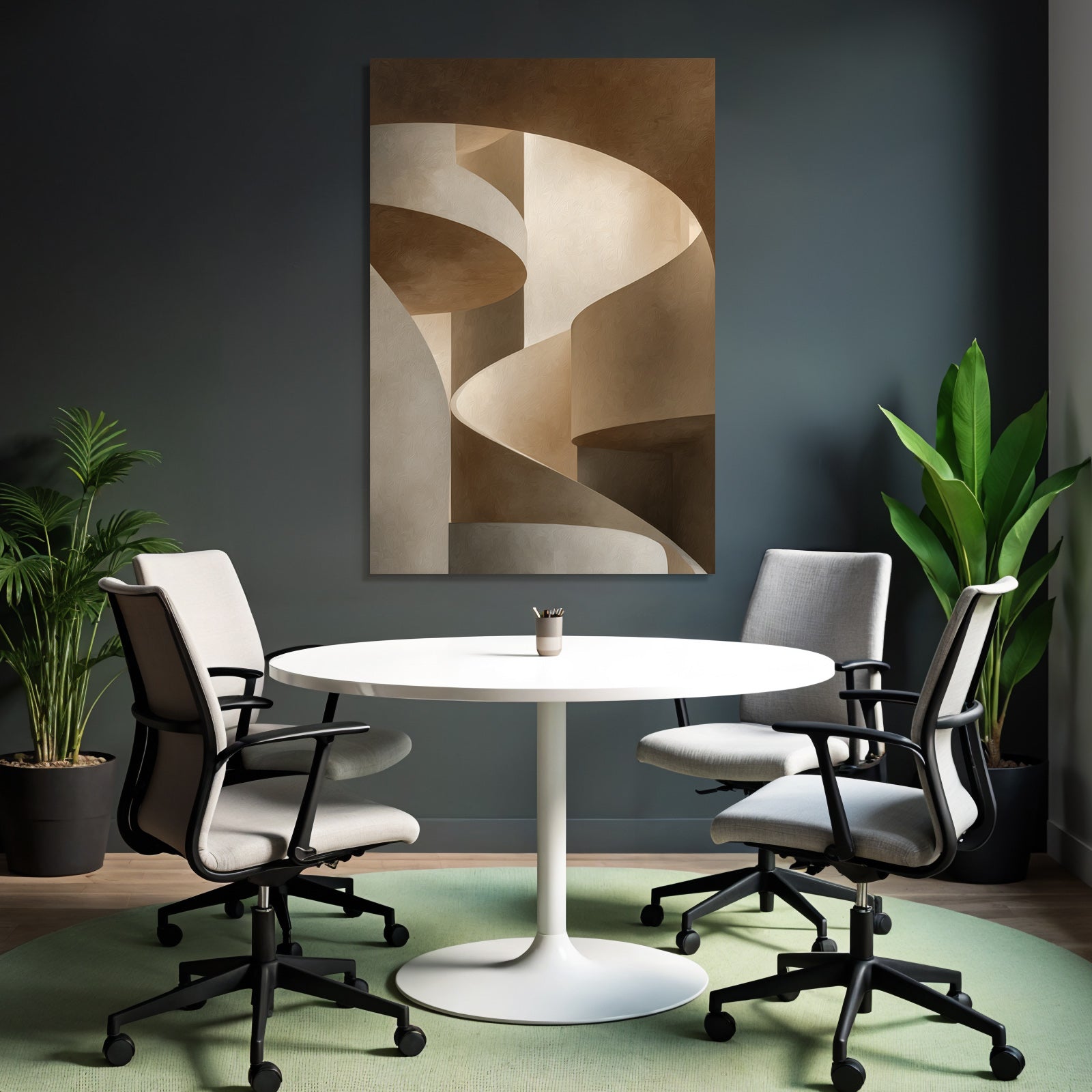 Spiralfoermige Architektur Elemente Warme Toene
