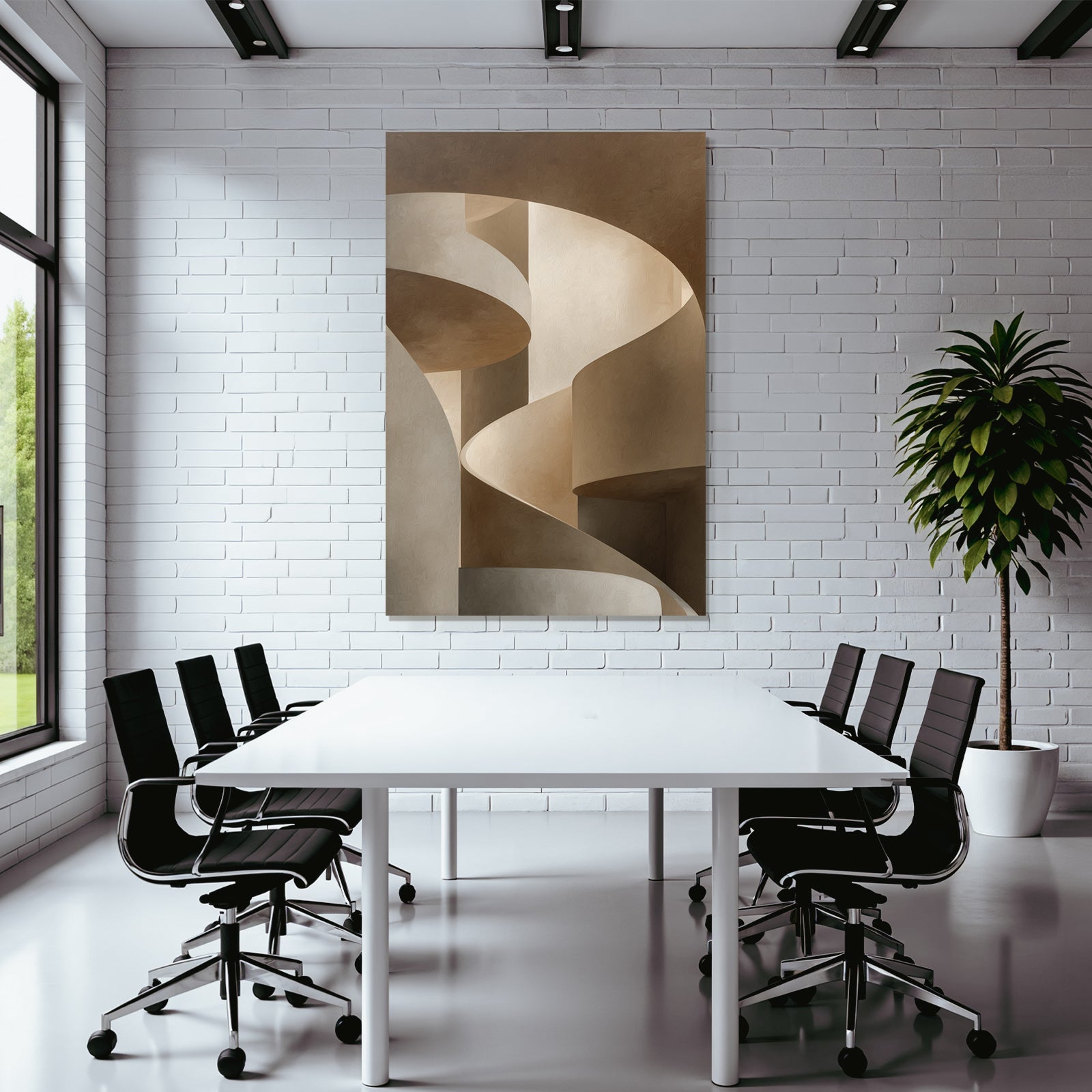 Spiralfoermige Architektur Elemente Warme Toene