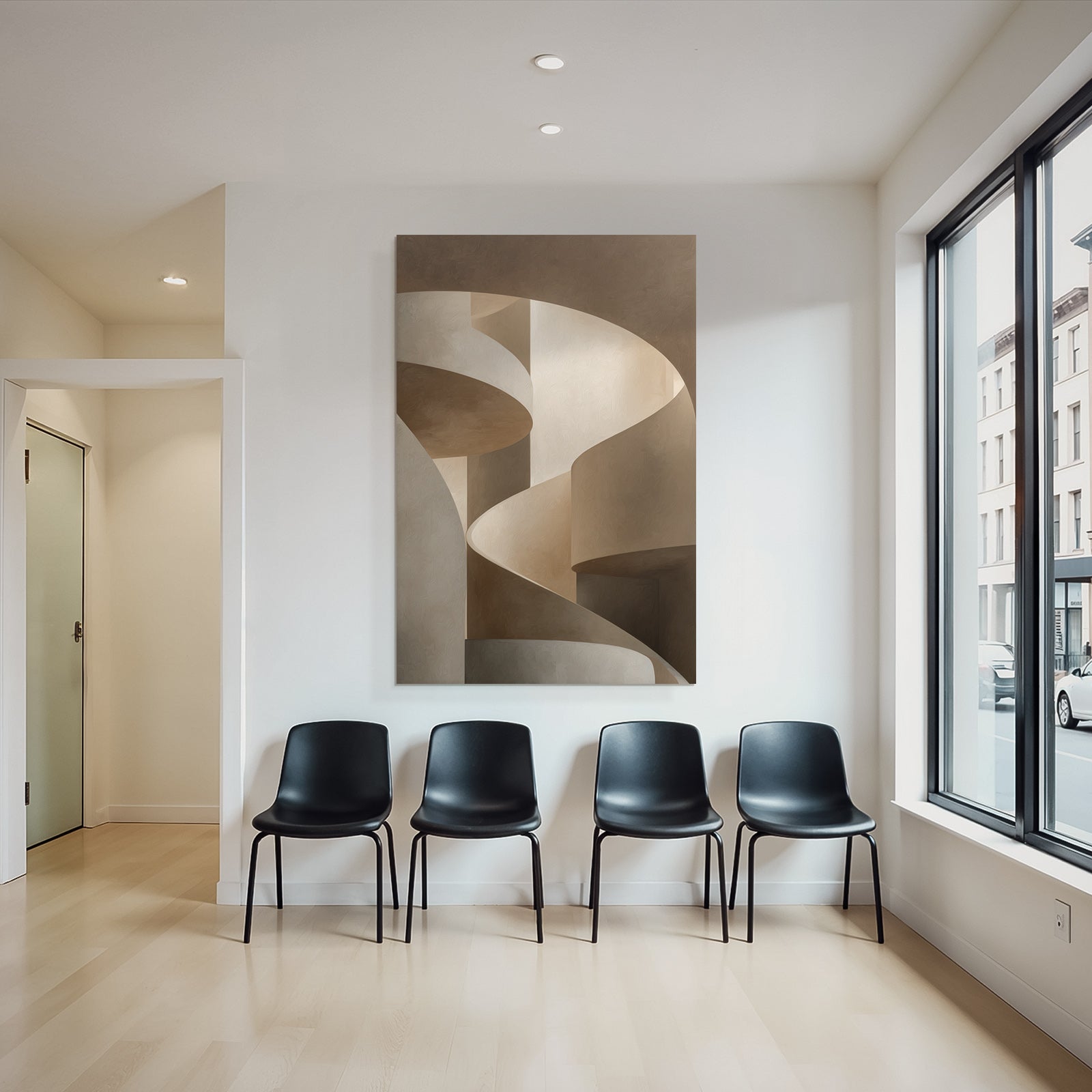 Spiralfoermige Architektur Elemente Warme Toene