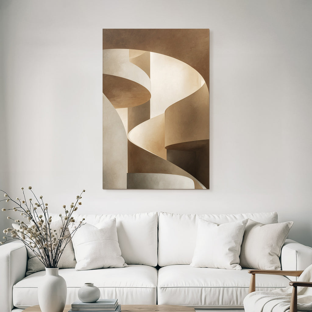 Spiralfoermige Architektur Elemente Warme Toene