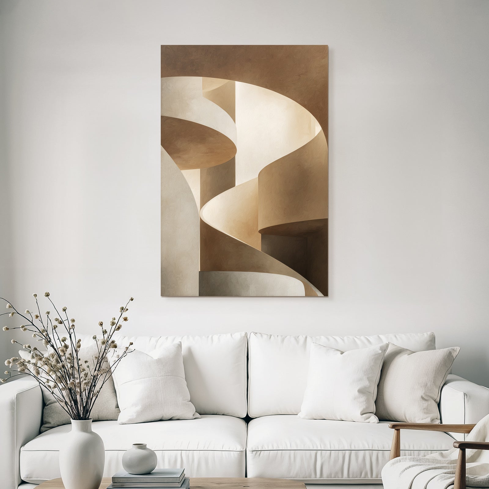 Spiralfoermige Architektur Elemente Warme Toene