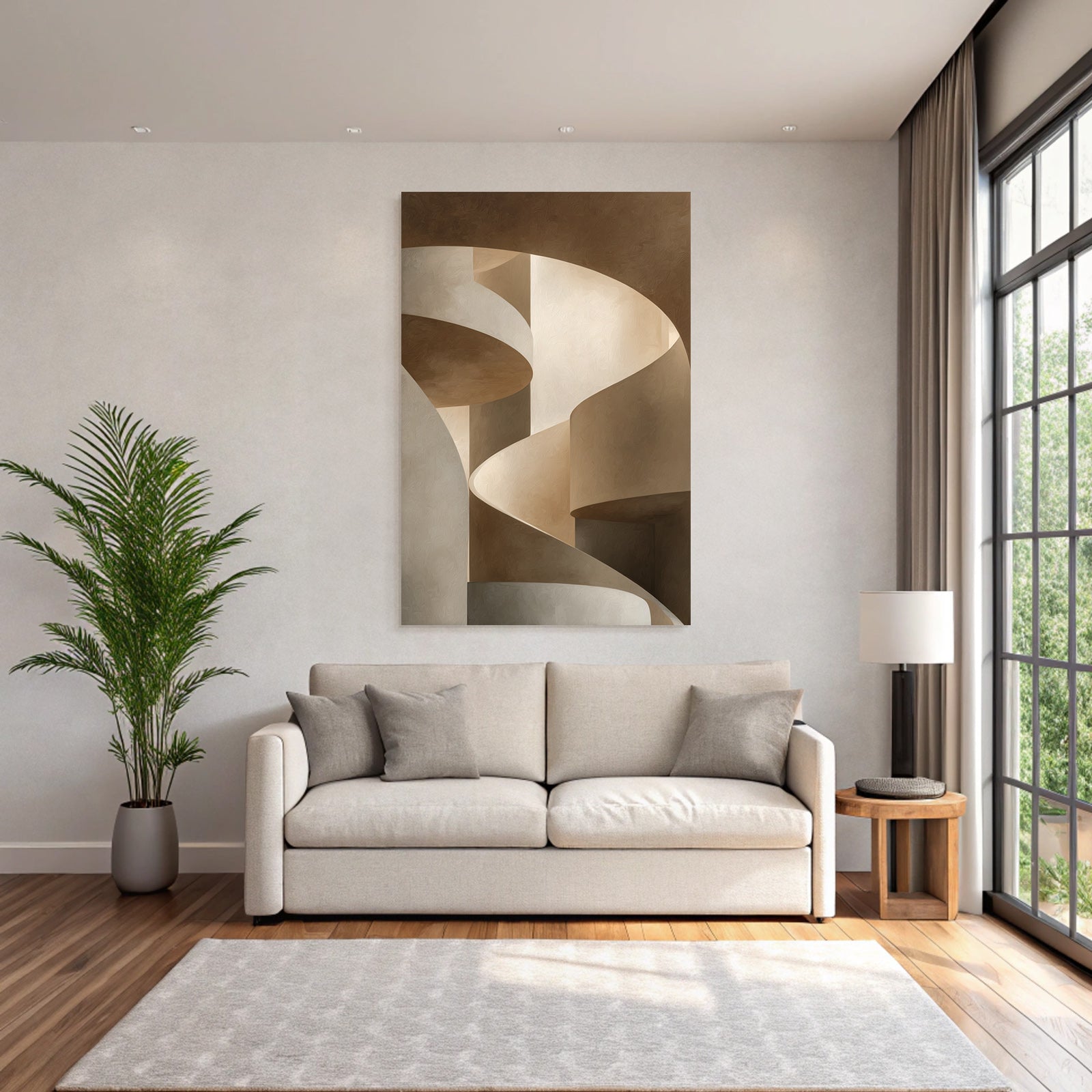 Spiralfoermige Architektur Elemente Warme Toene