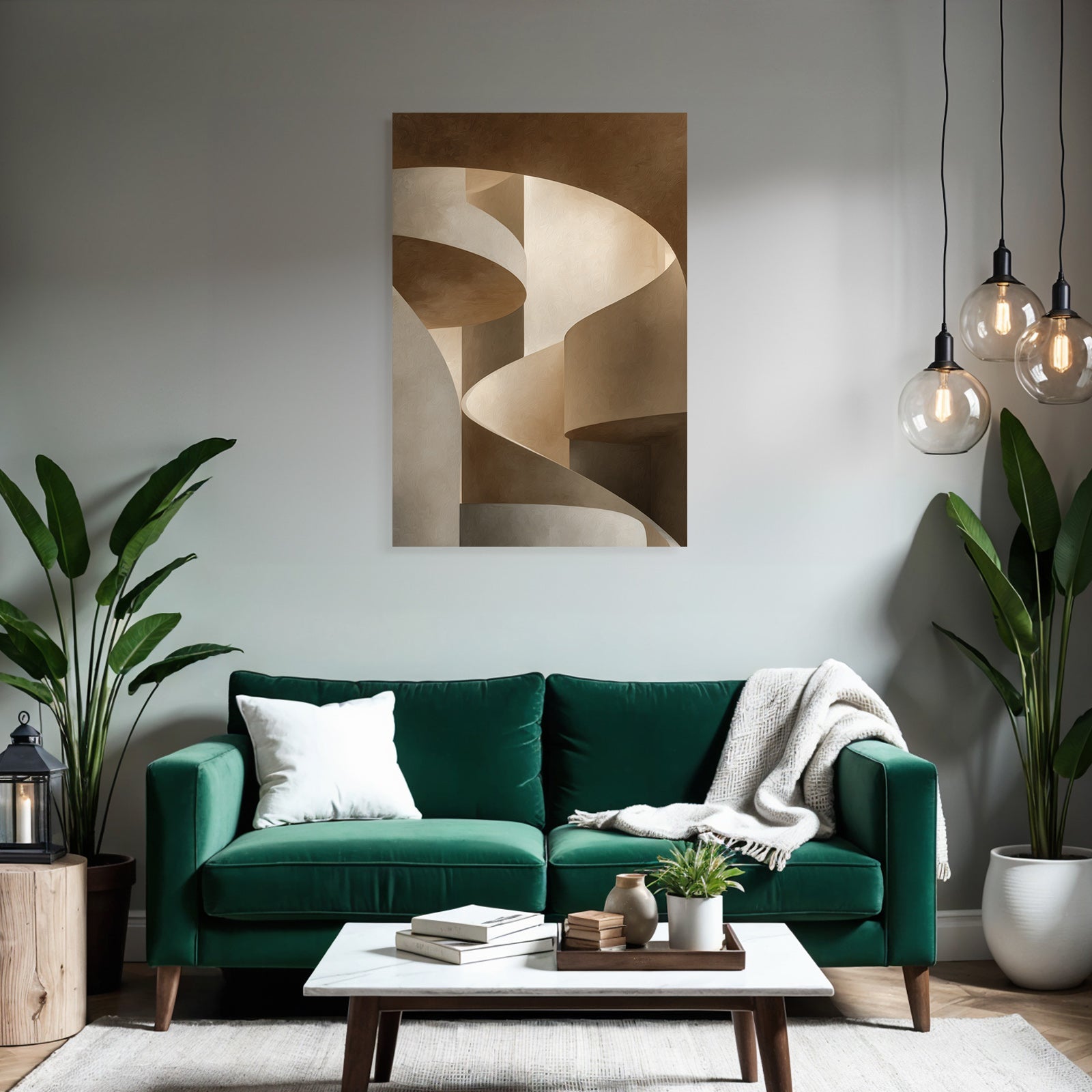 Spiralfoermige Architektur Elemente Warme Toene
