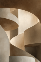 Spiralfoermige Architektur Elemente Warme Toene | Japandi | Einrichtungsstile