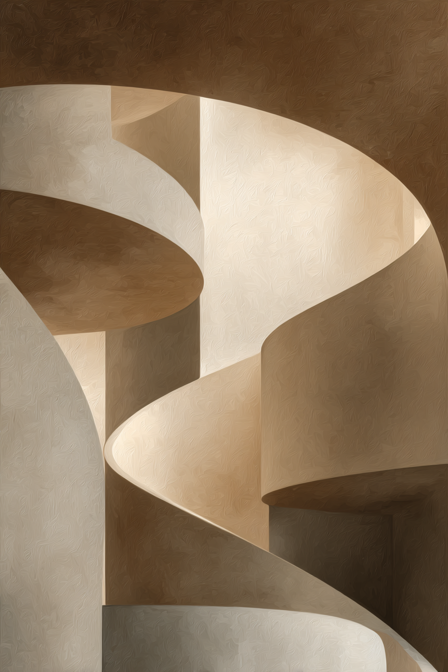 Spiralfoermige Architektur Elemente Warme Toene | Japandi | Einrichtungsstile
