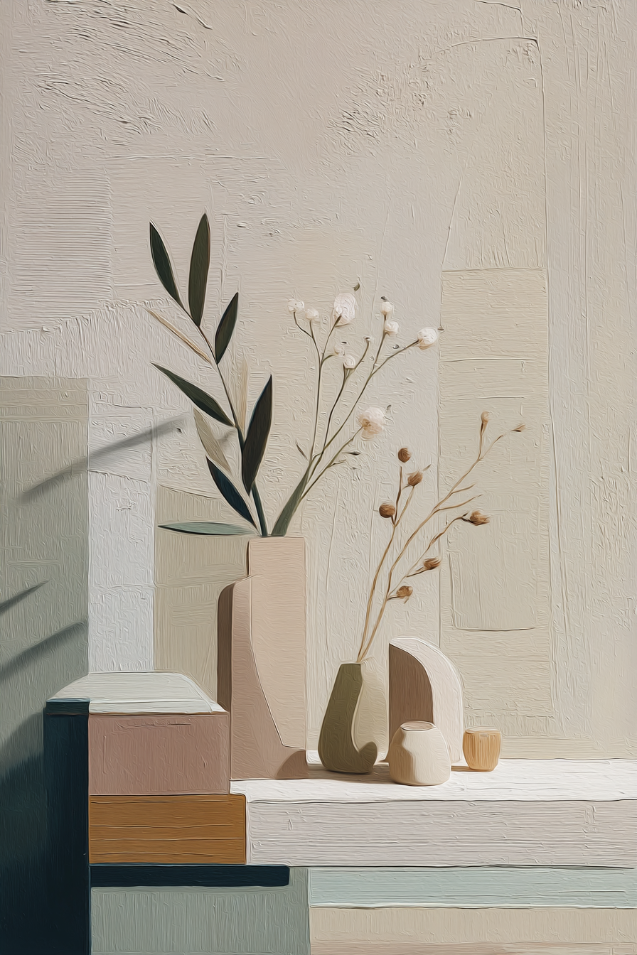 Still Life Vases Dried Flowers Minimalist Aesthetic | Japandi | Einrichtungsstile