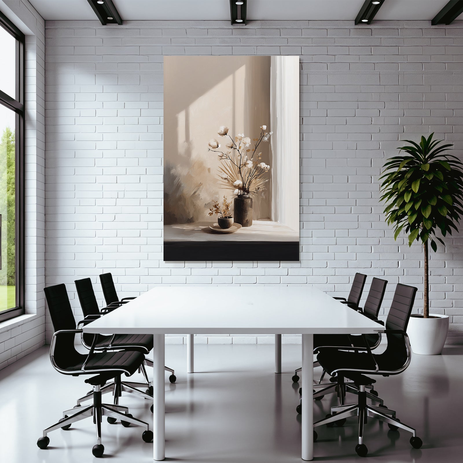 Stilleben Blumen Vasen Und Topfplatte