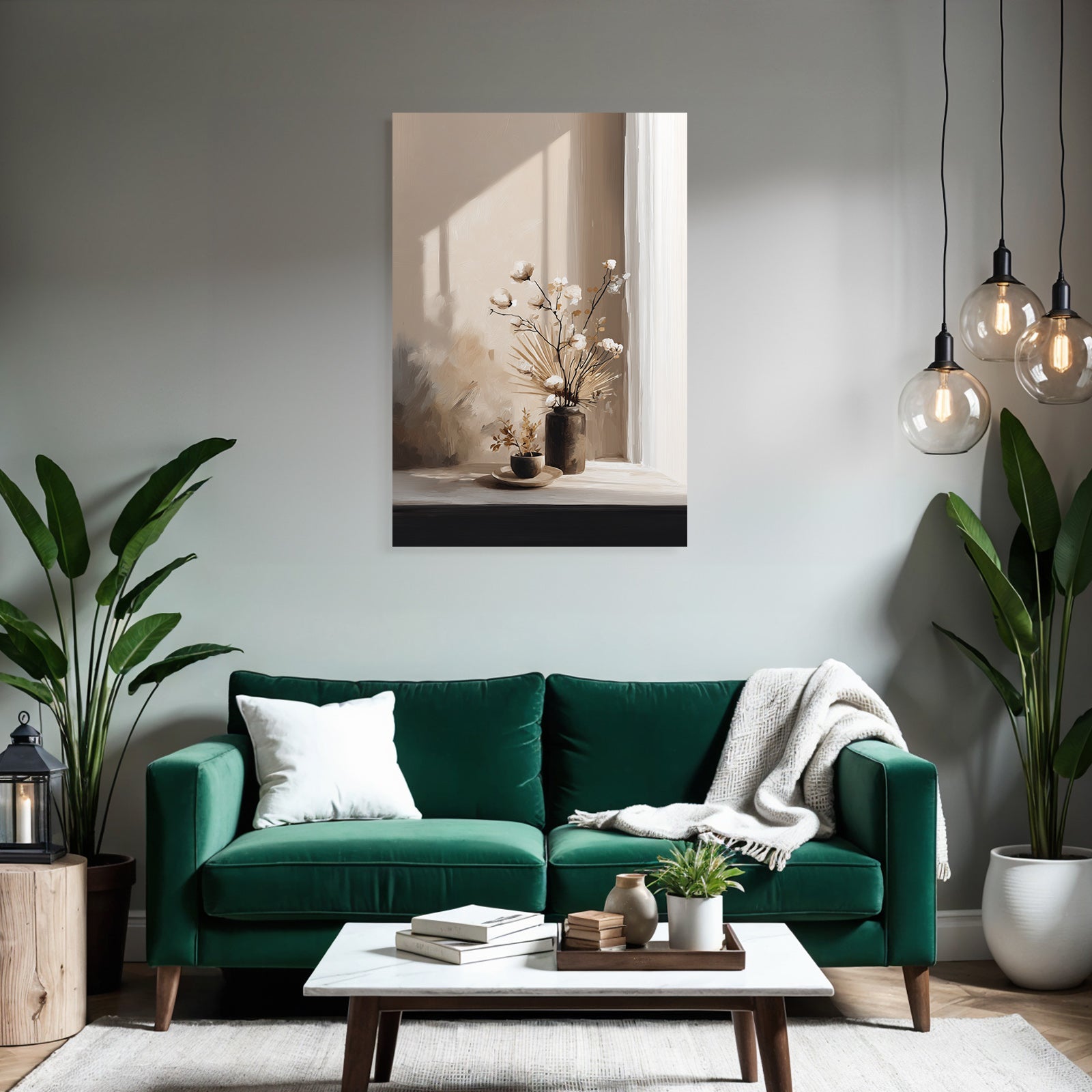 Stilleben Blumen Vasen Und Topfplatte