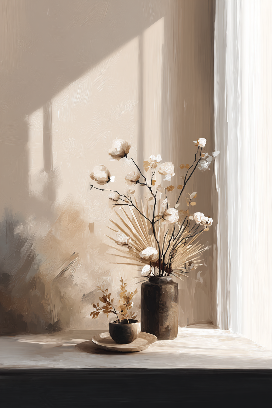 Stilleben Blumen Vasen Und Topfplatte | Japandi | Einrichtungsstile