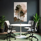 Stylized Trees Watercolor Background Earth Tones