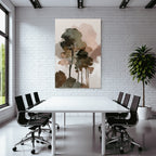 Stylized Trees Watercolor Background Earth Tones