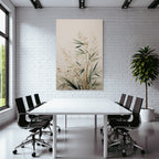 Watercolor Plants Green Beigeb Ackground