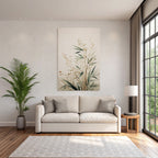 Watercolor Plants Green Beigeb Ackground