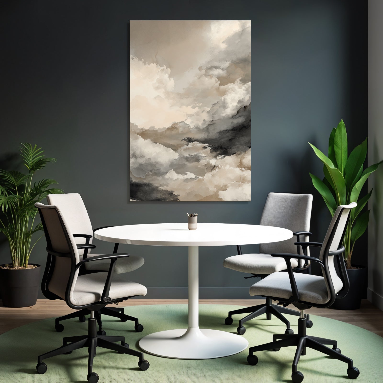 Wolkenillustration In Aquarell Bemalte Himmelszenen In Sanften Farben