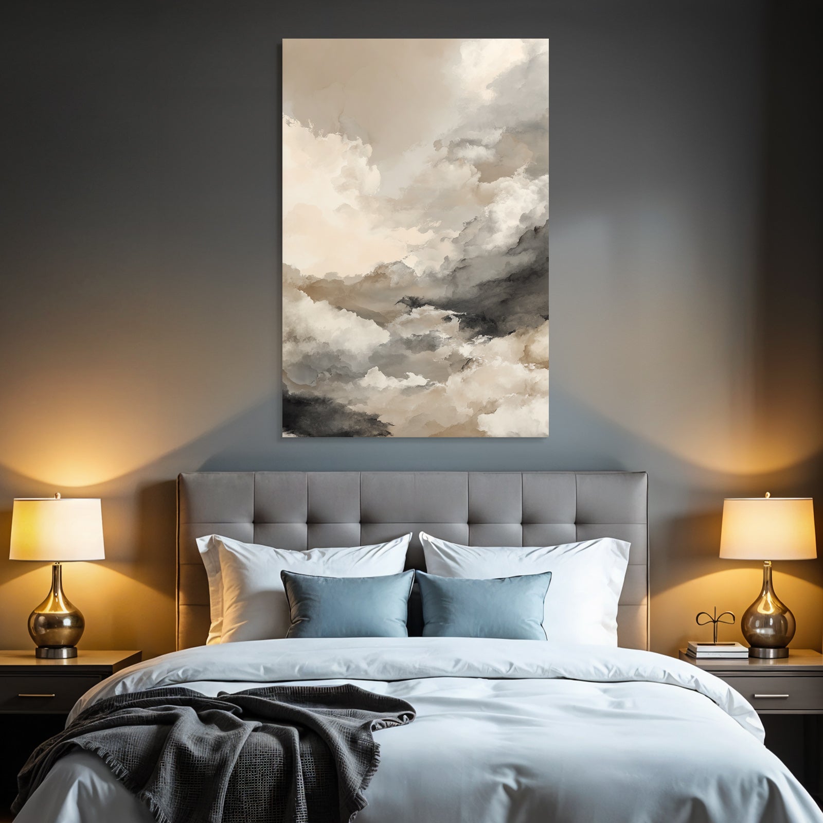 Wolkenillustration In Aquarell Bemalte Himmelszenen In Sanften Farben