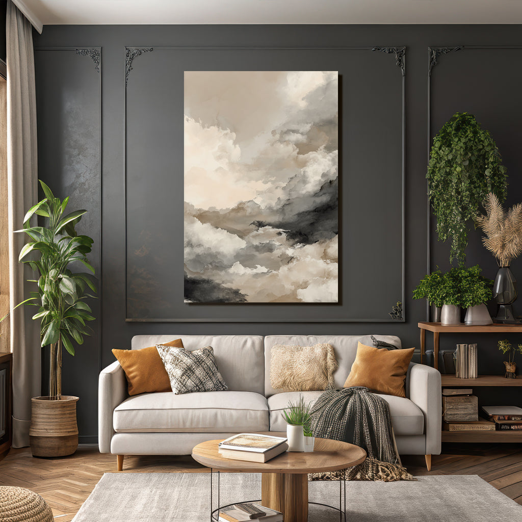 Wolkenillustration In Aquarell Bemalte Himmelszenen In Sanften Farben