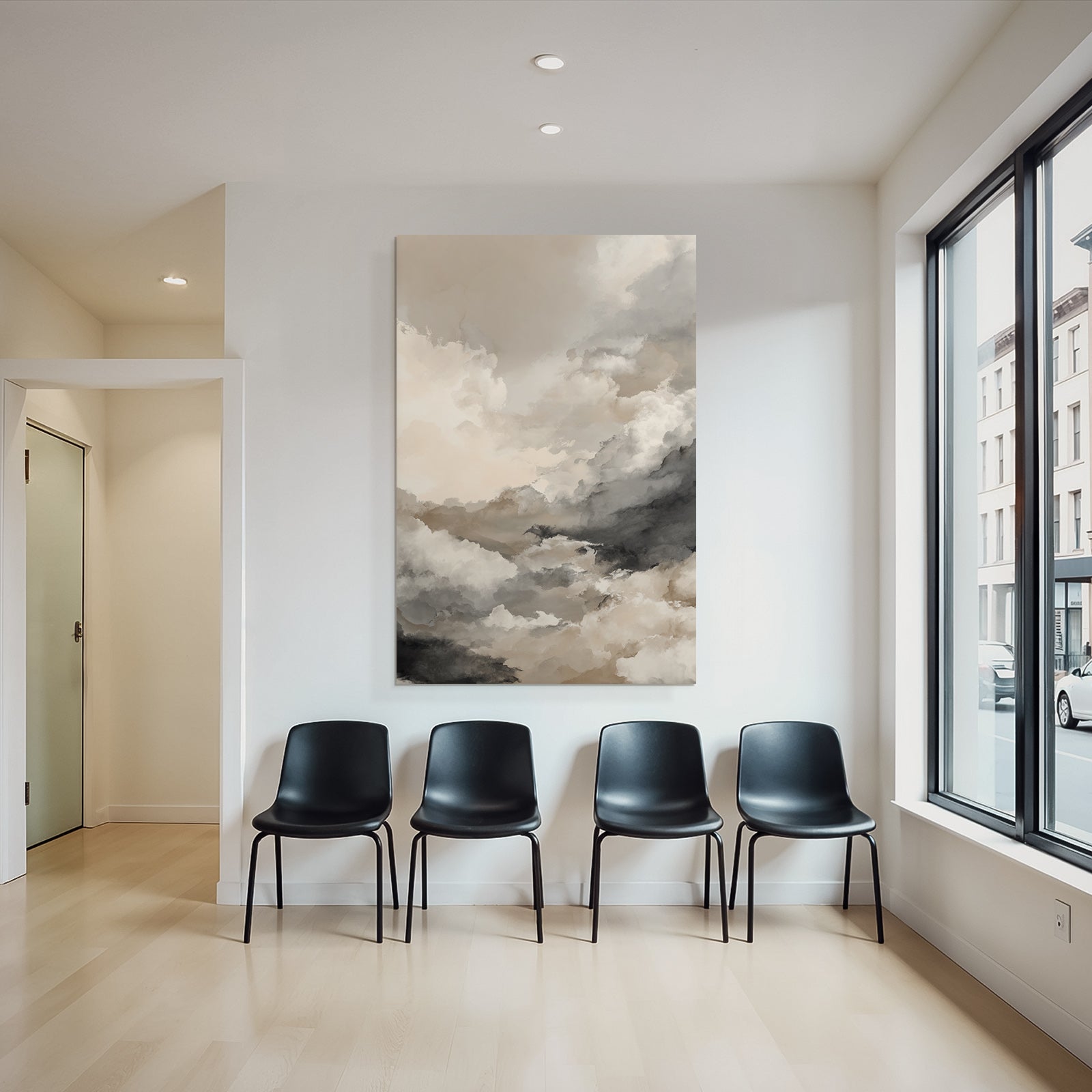Wolkenillustration In Aquarell Bemalte Himmelszenen In Sanften Farben