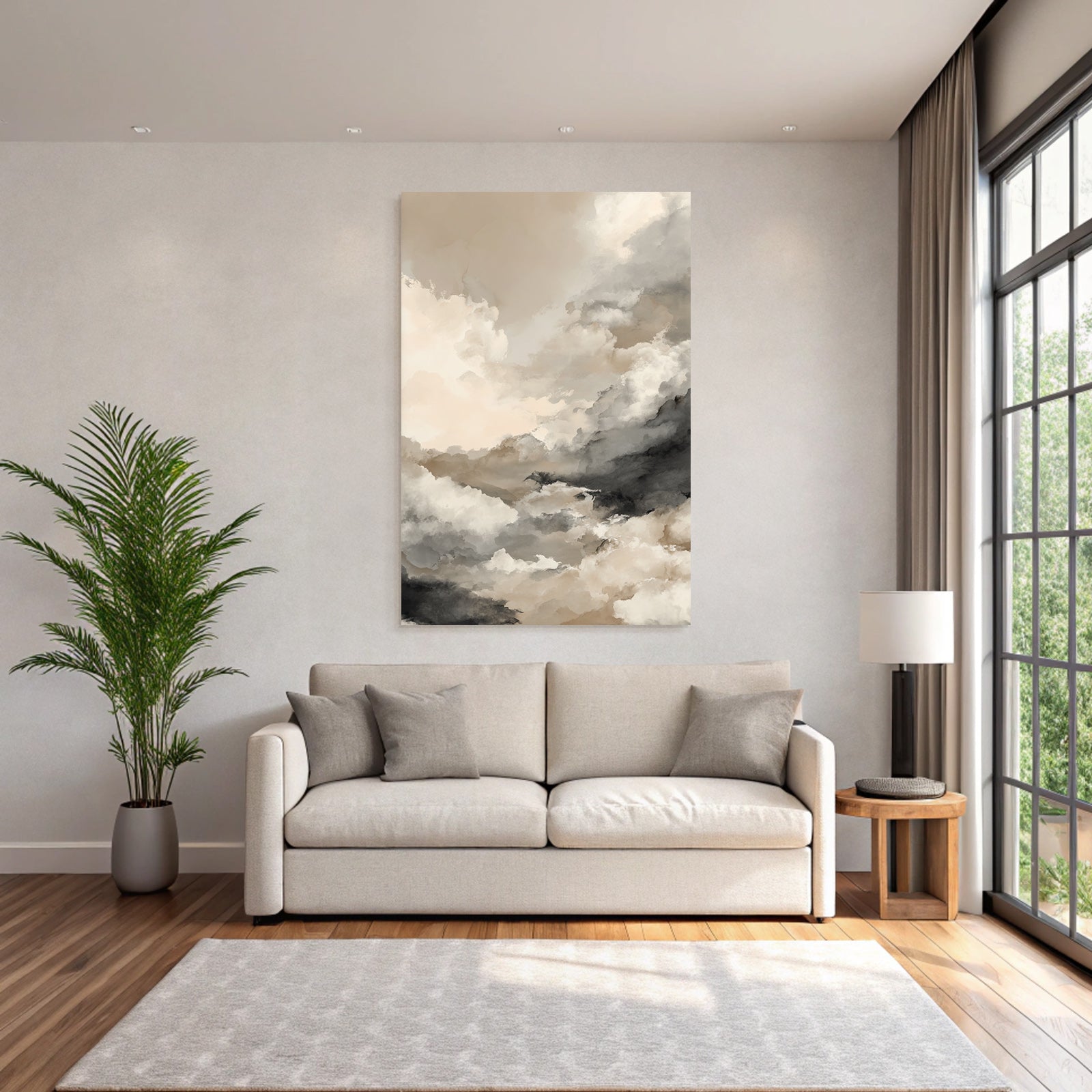 Wolkenillustration In Aquarell Bemalte Himmelszenen In Sanften Farben
