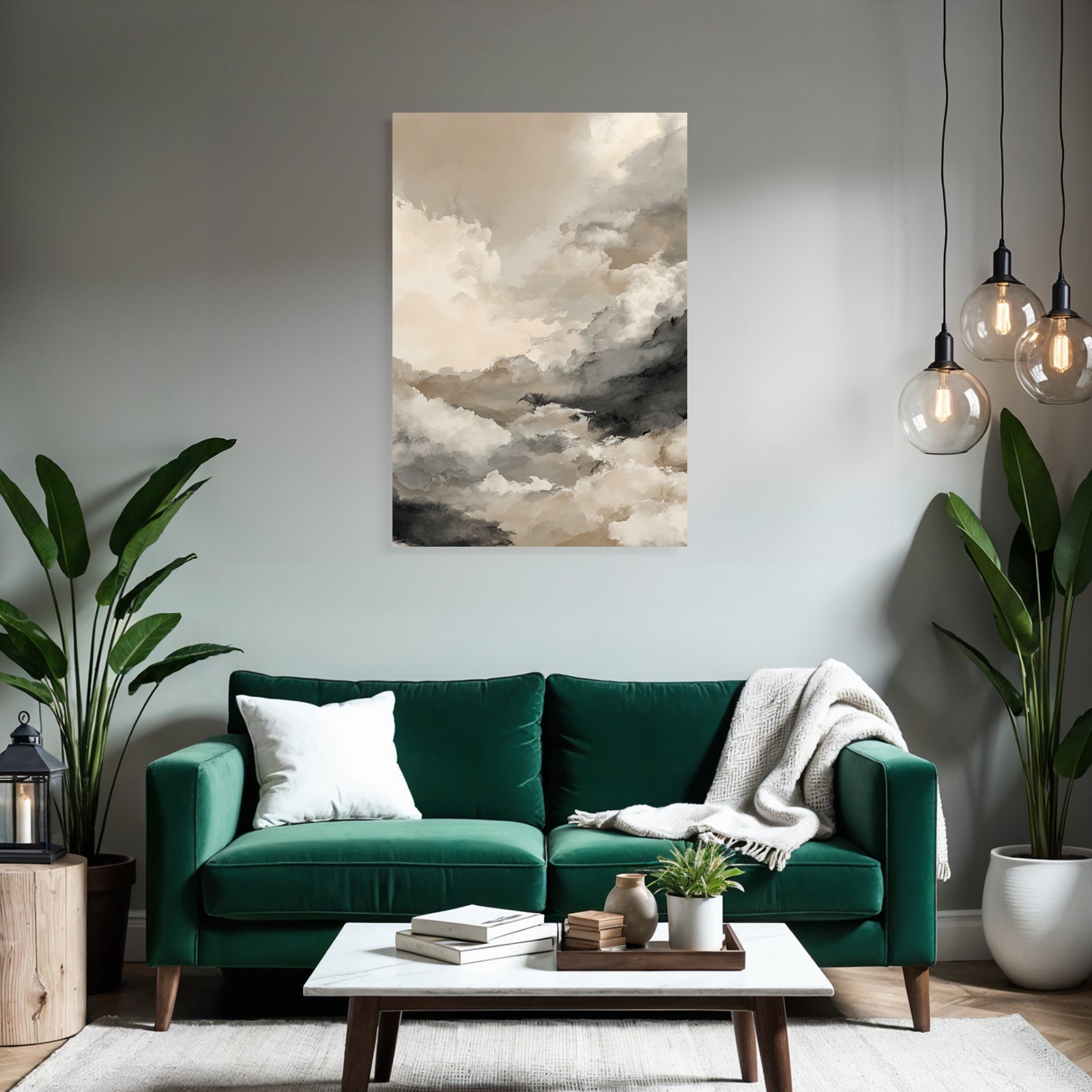 Wolkenillustration In Aquarell Bemalte Himmelszenen In Sanften Farben