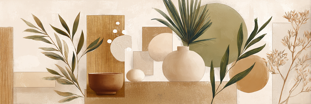 Abstract Artwork Natural Elements Leaves Still Life | Japandi | Einrichtungsstile