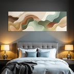 Abstract Artwork Soft Wavy Shapes Muted Color Palette Texture Flow