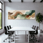 Abstract Artwork Soft Wavy Shapes Muted Color Palette Texture Flow