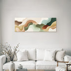 Abstract Artwork Soft Wavy Shapes Muted Color Palette Texture Flow