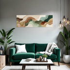 Abstract Artwork Soft Wavy Shapes Muted Color Palette Texture Flow