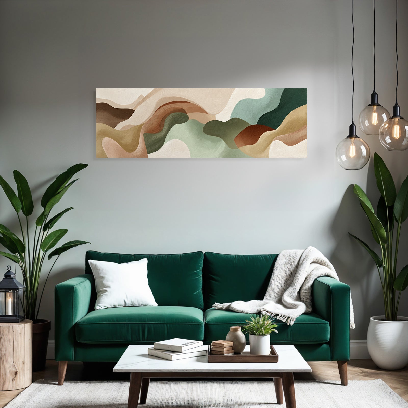 Abstract Artwork Soft Wavy Shapes Muted Color Palette Texture Flow