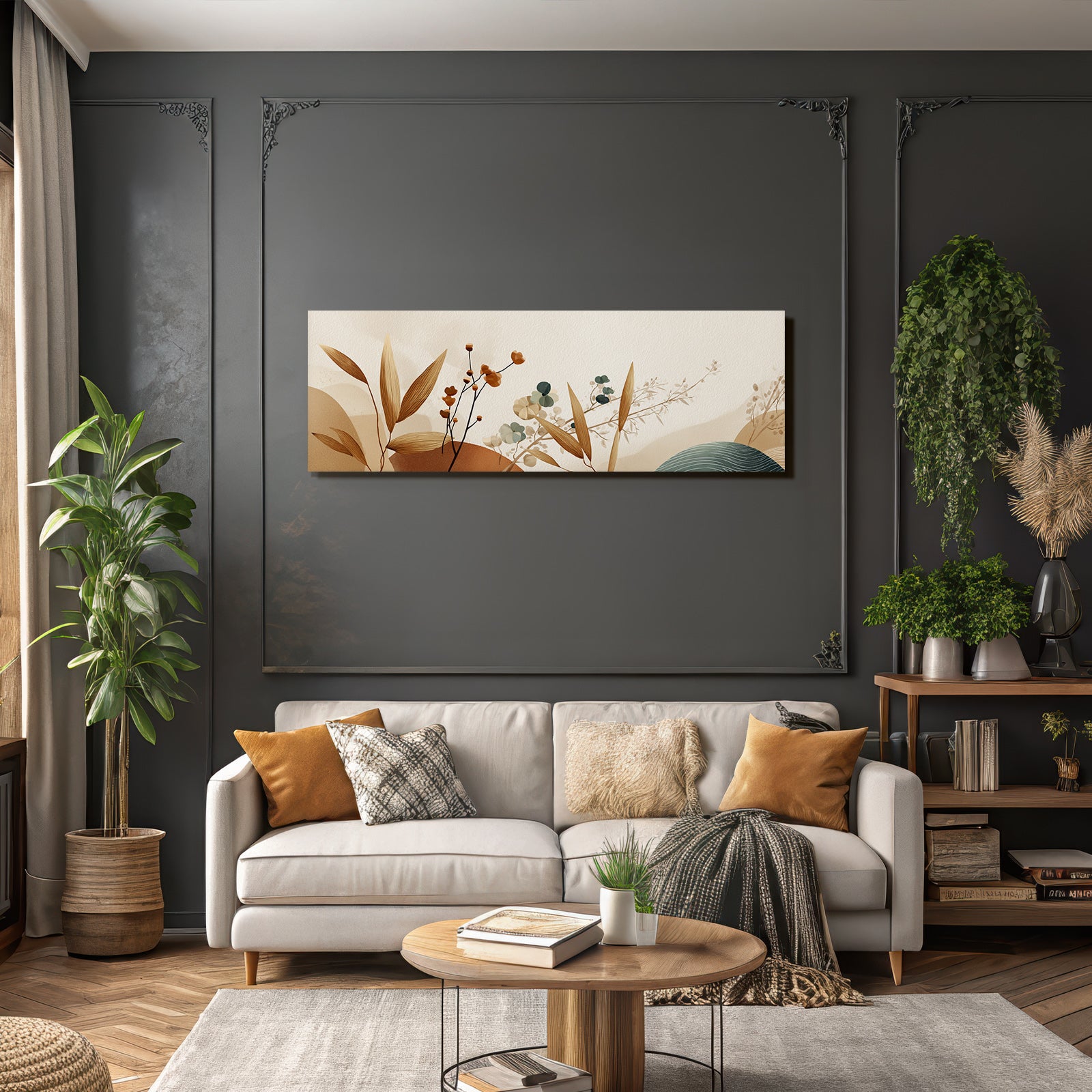 Abstract Botanical Shapes Earthy Tones Modern Aesthetic Aspect Ratio