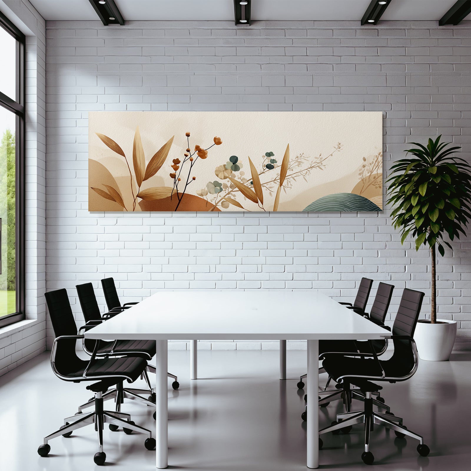 Abstract Botanical Shapes Earthy Tones Modern Aesthetic Aspect Ratio