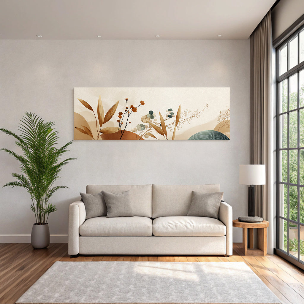 Abstract Botanical Shapes Earthy Tones Modern Aesthetic Aspect Ratio