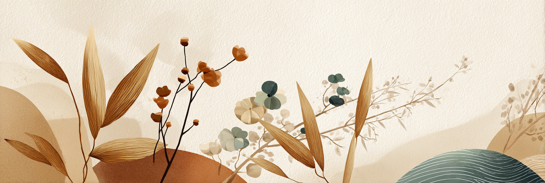 Abstract Botanical Shapes Earthy Tones Modern Aesthetic Aspect Ratio | Japandi | Einrichtungsstile