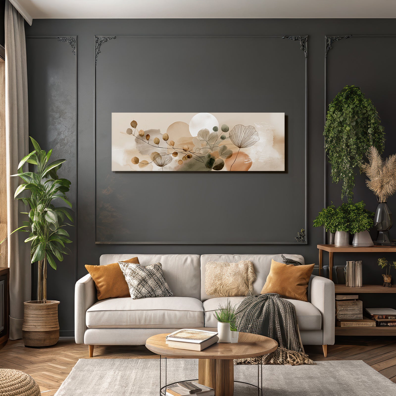 Abstract Botanical Shapes Muted Tones Ratio
