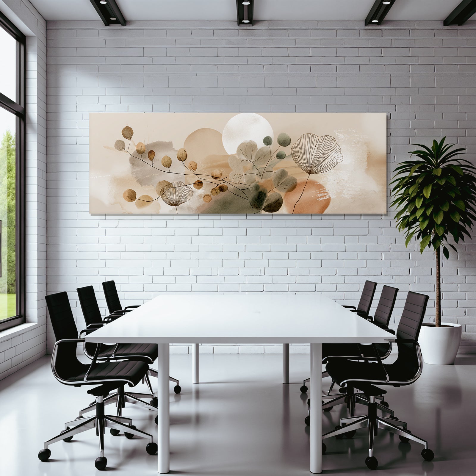 Abstract Botanical Shapes Muted Tones Ratio