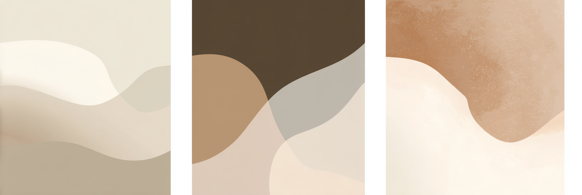 Abstract Designs Three Panels Neutral Earthy Tones | Japandi | Einrichtungsstile
