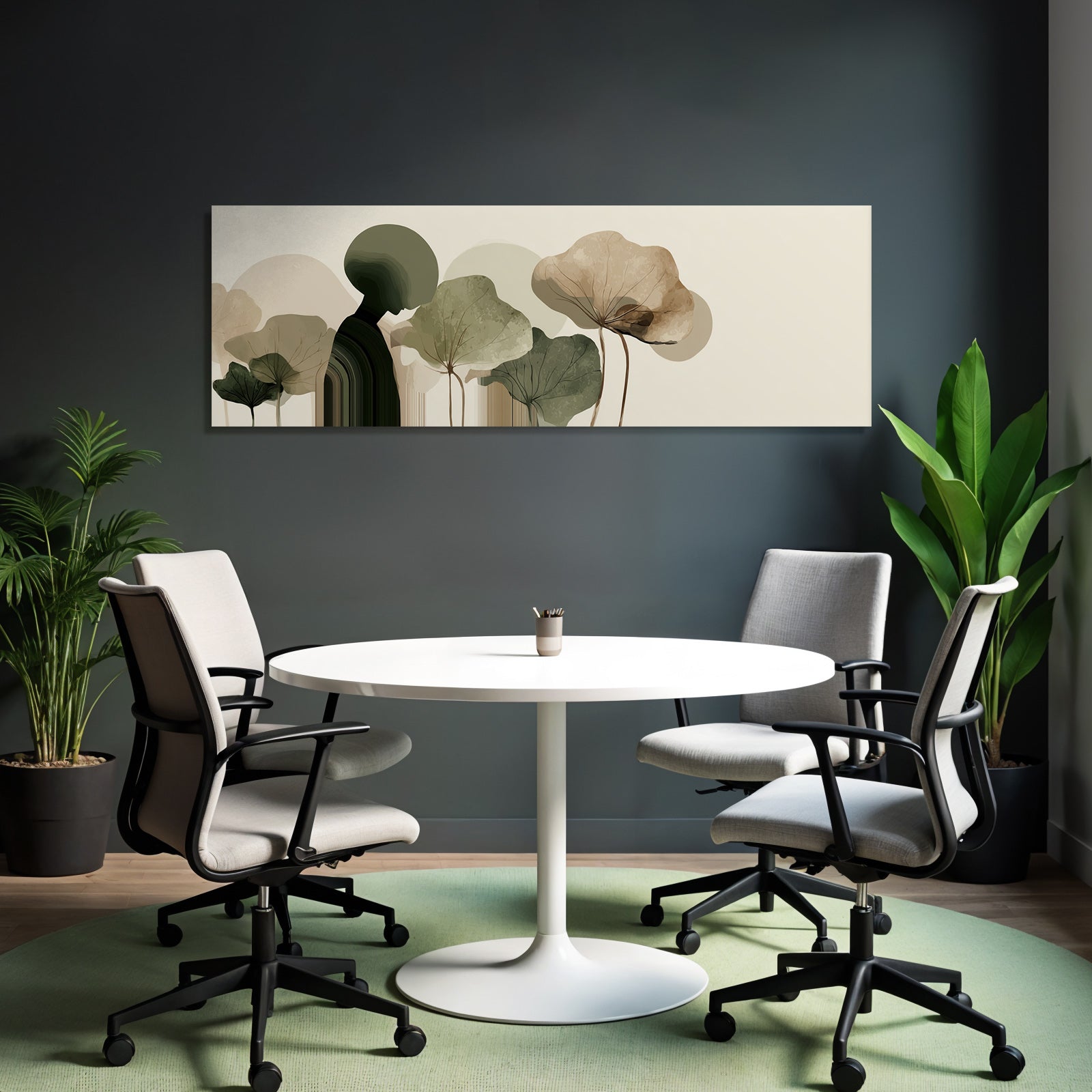 Abstract Figure Leaves Circles Nature Contemplation Illustration