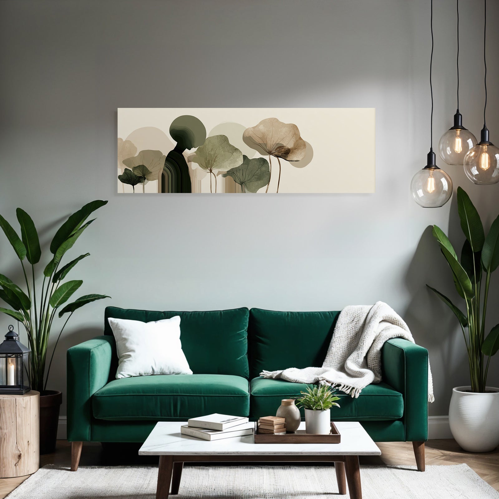 Abstract Figure Leaves Circles Nature Contemplation Illustration