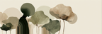 Abstract Figure Leaves Circles Nature Contemplation Illustration | Japandi | Einrichtungsstile