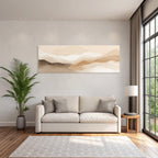 Abstract Illustration Layered Flowing Shapes Natural Landscapes Neutral Tones