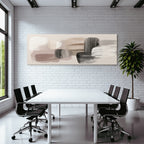 Abstract Painting Muted Colors Brushstrokes Shapes