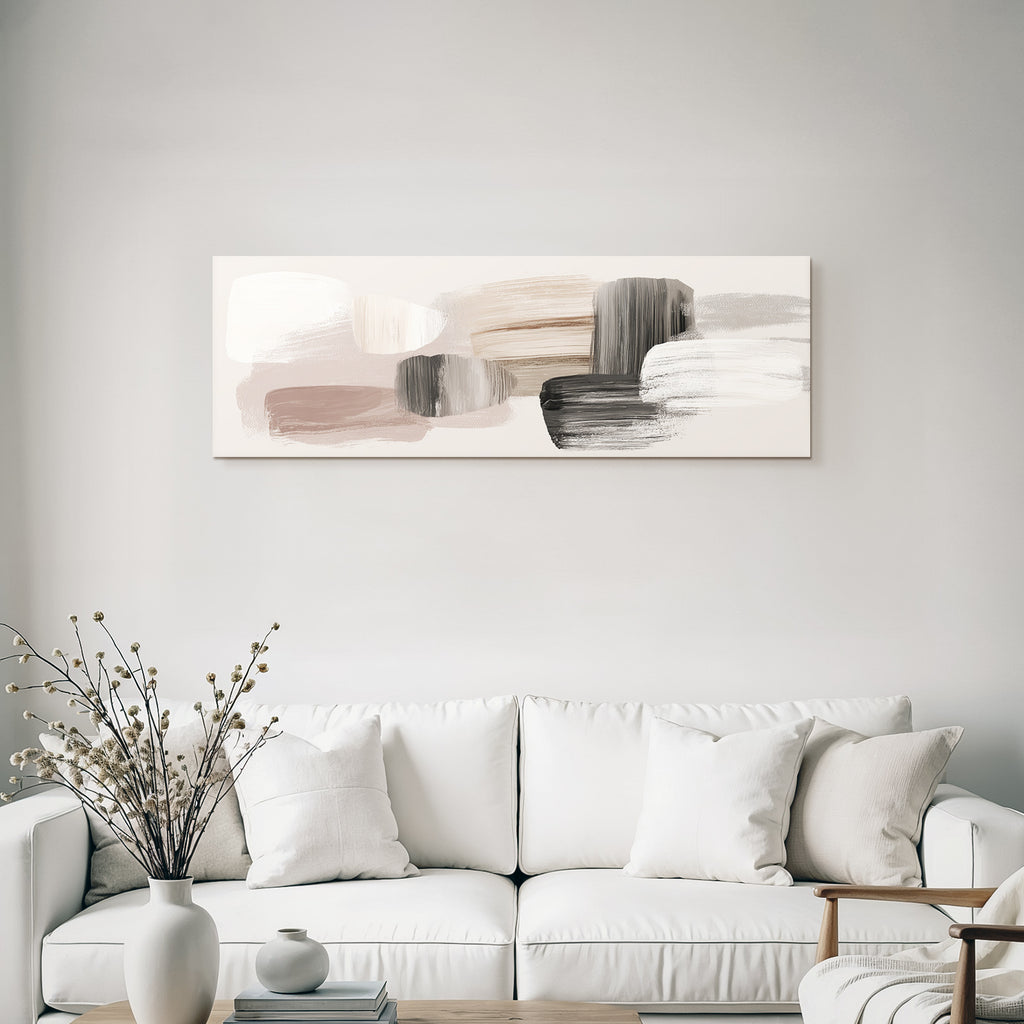 Abstract Painting Muted Colors Brushstrokes Shapes