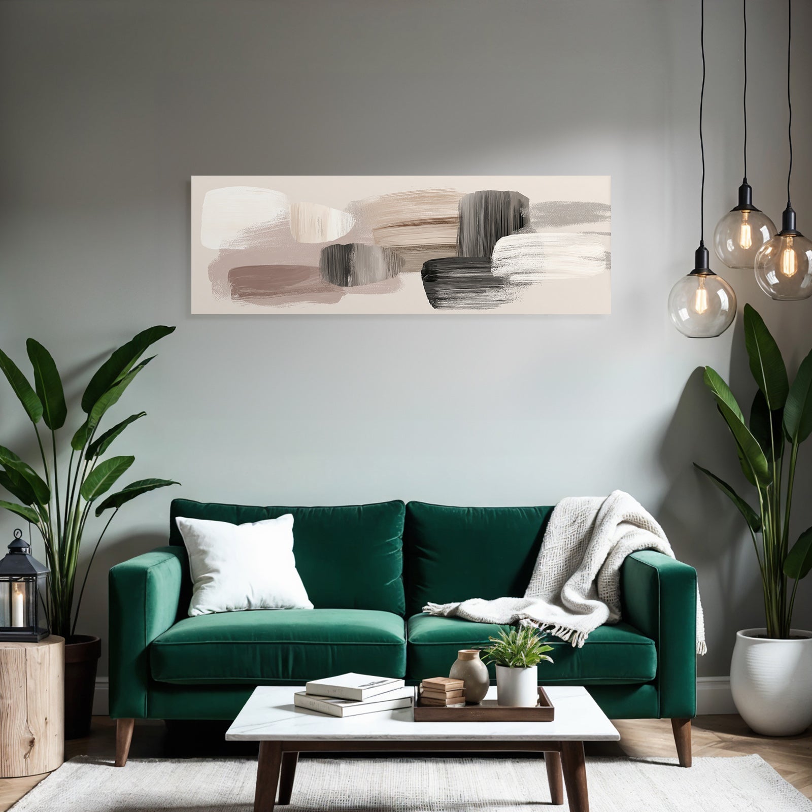 Abstract Painting Muted Colors Brushstrokes Shapes