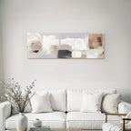 Abstract Painting Neutral Colors Beige Gray Black Brushstroke Textures