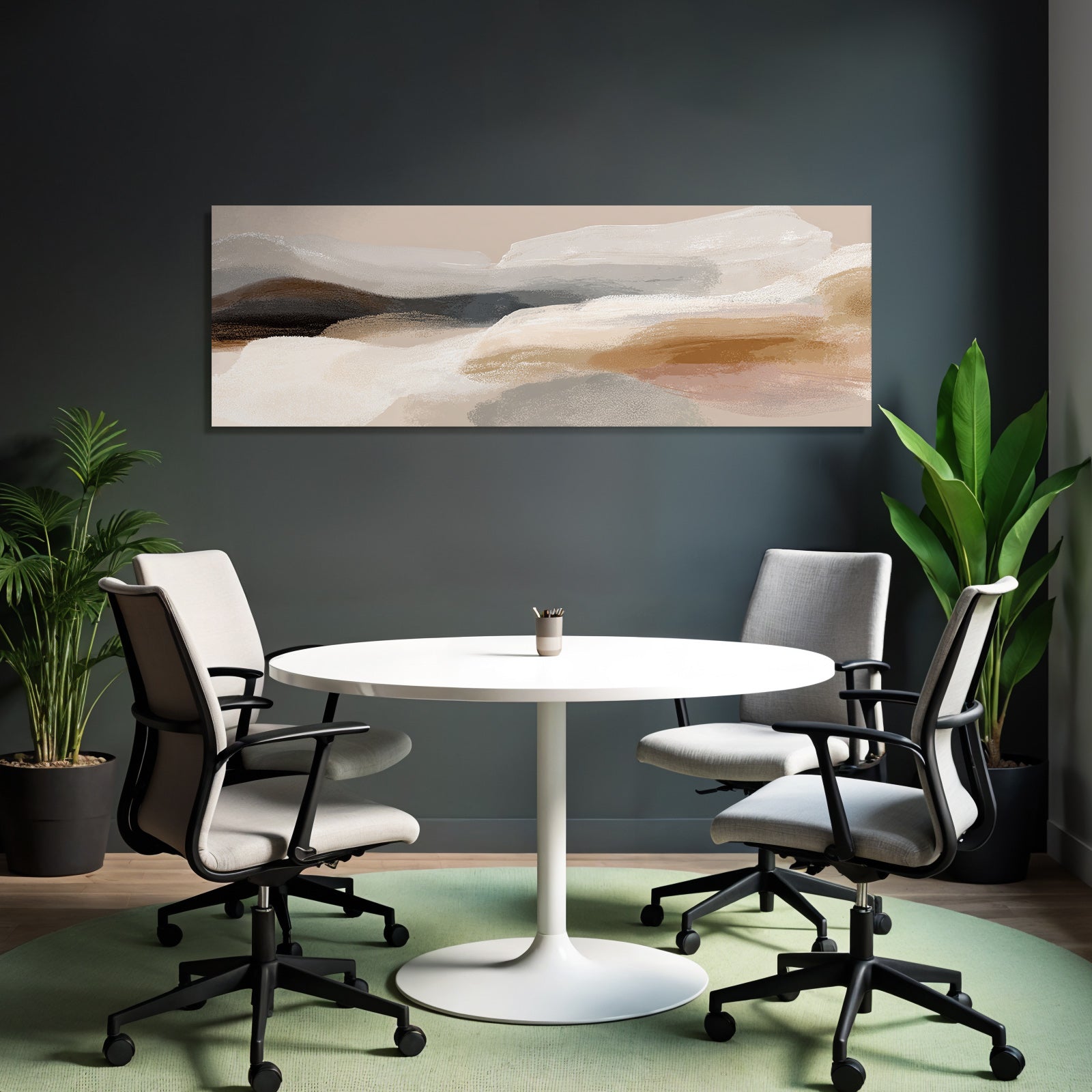 Abstract Painting Soft Colors Natural Shapes