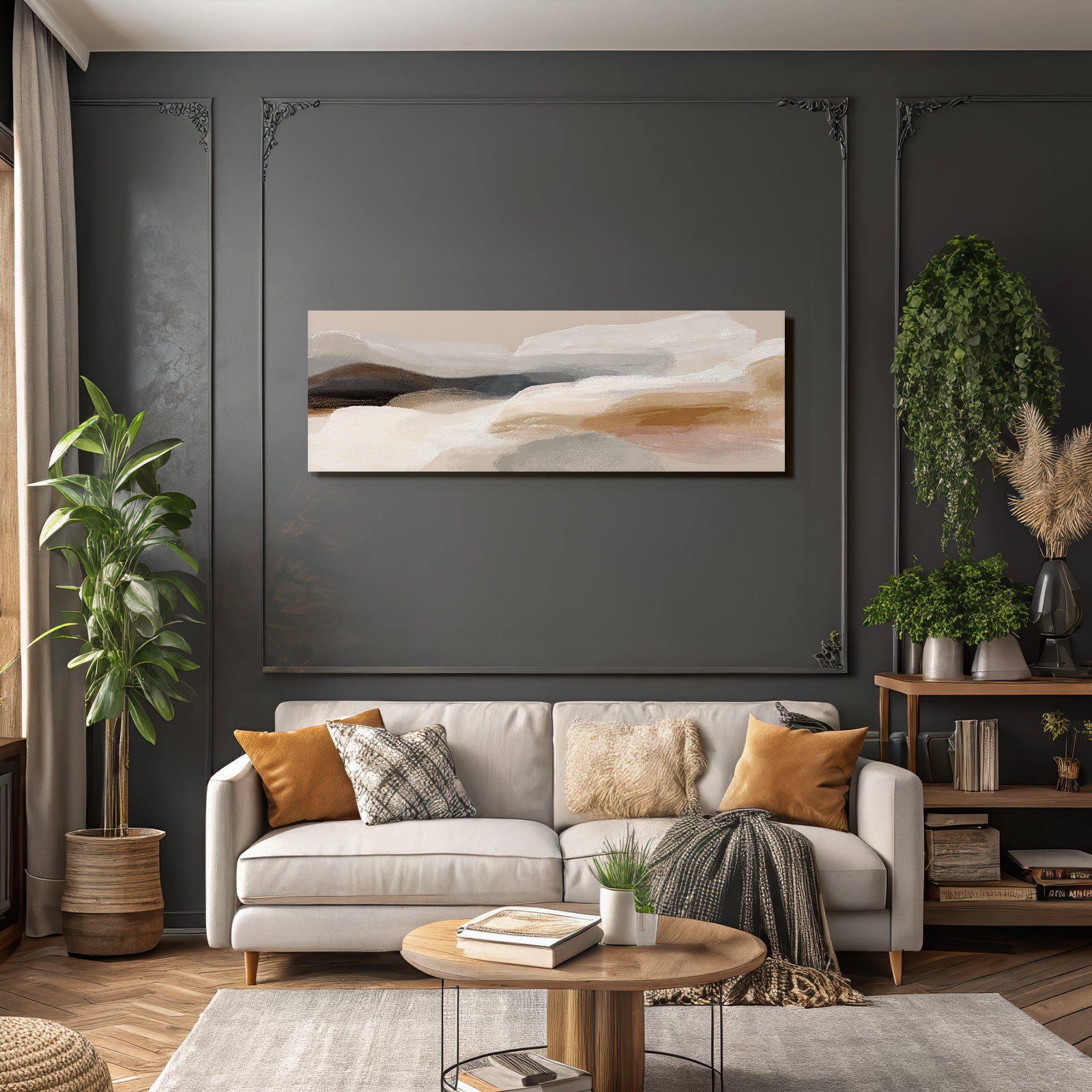 Abstract Painting Soft Colors Natural Shapes