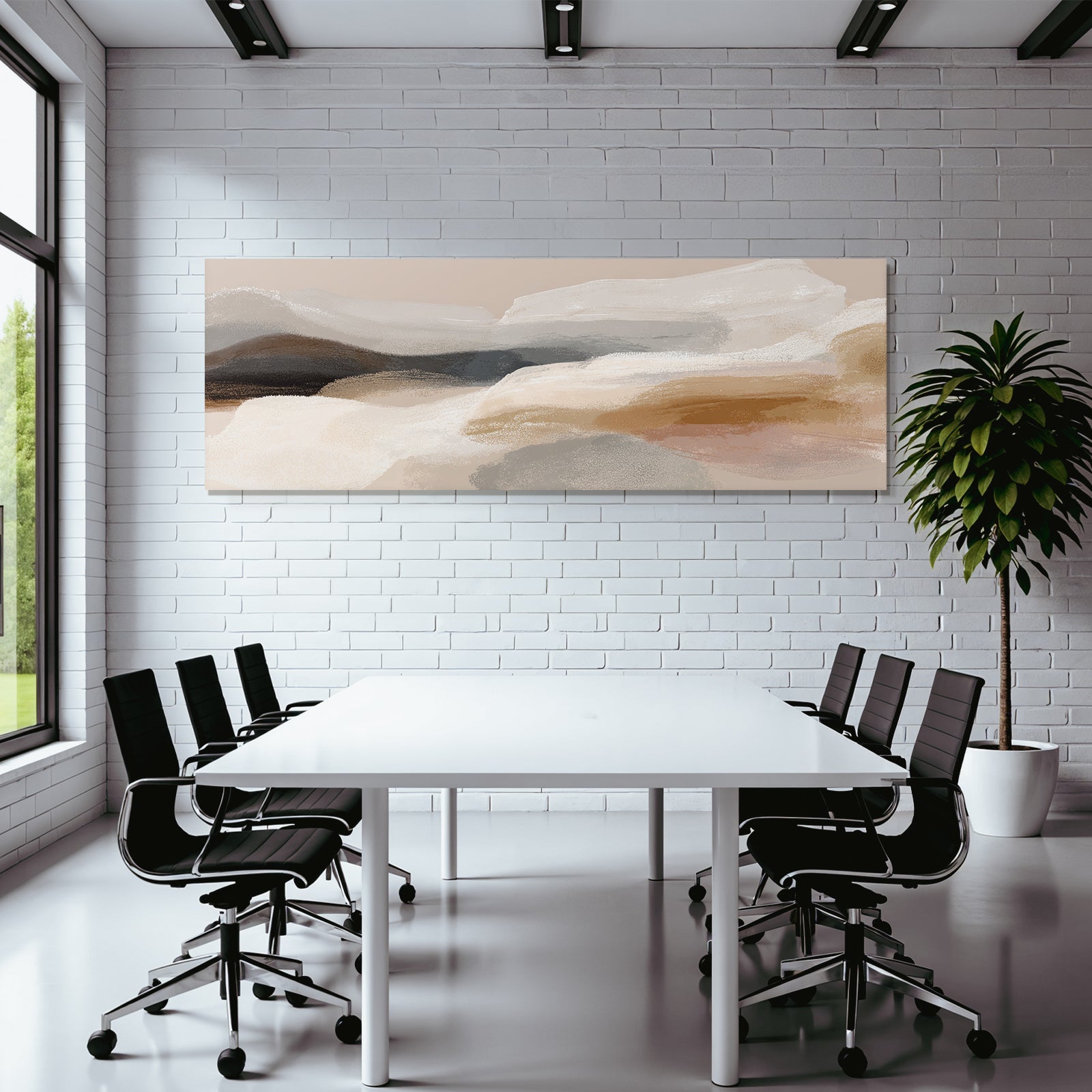 Abstract Painting Soft Colors Natural Shapes