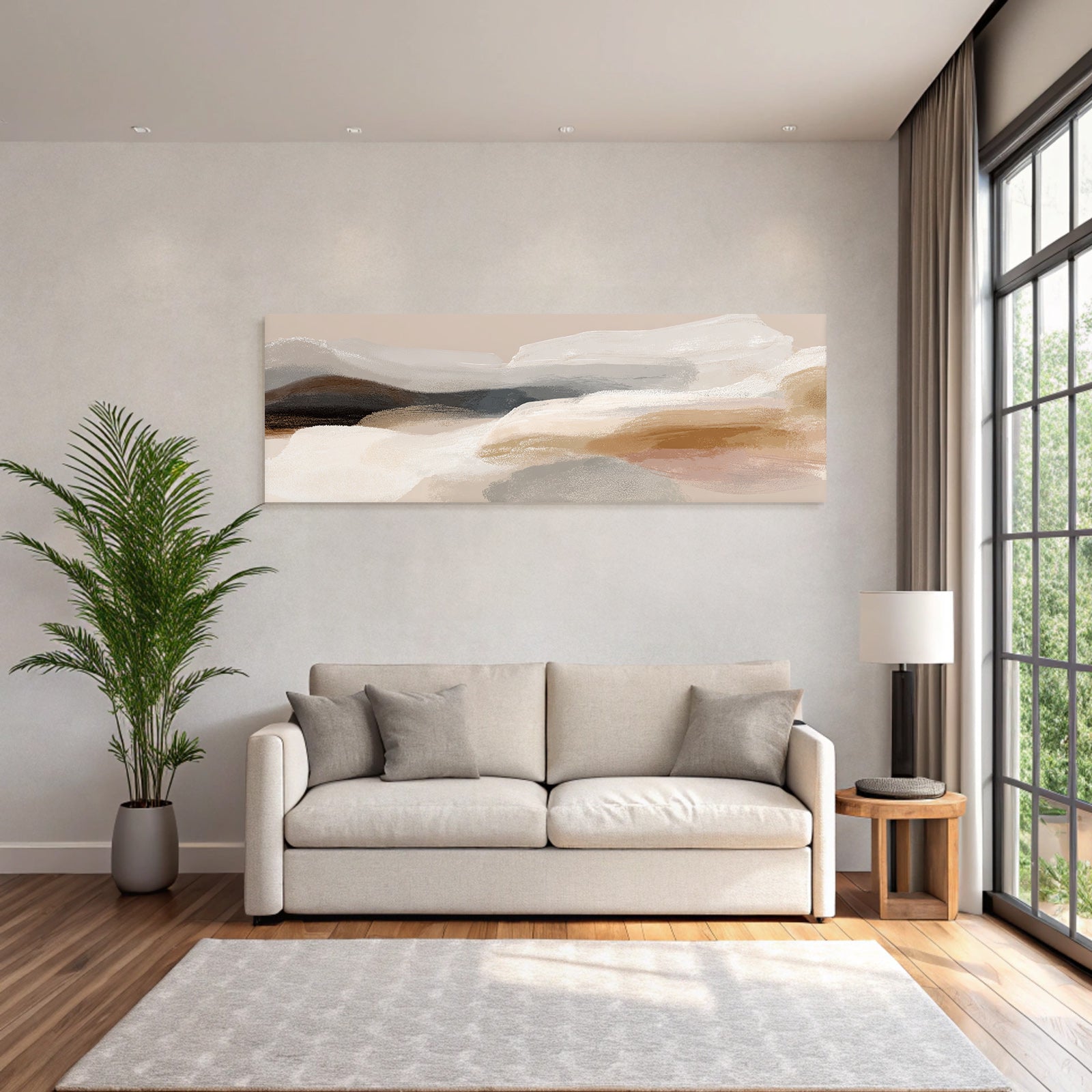 Abstract Painting Soft Colors Natural Shapes